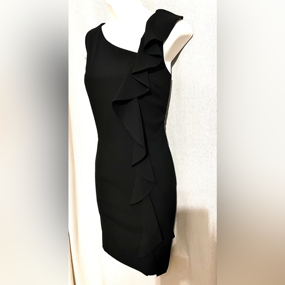 Chequer Women’s Black Sheath Dress, Size 10 - Picture 4 of 7